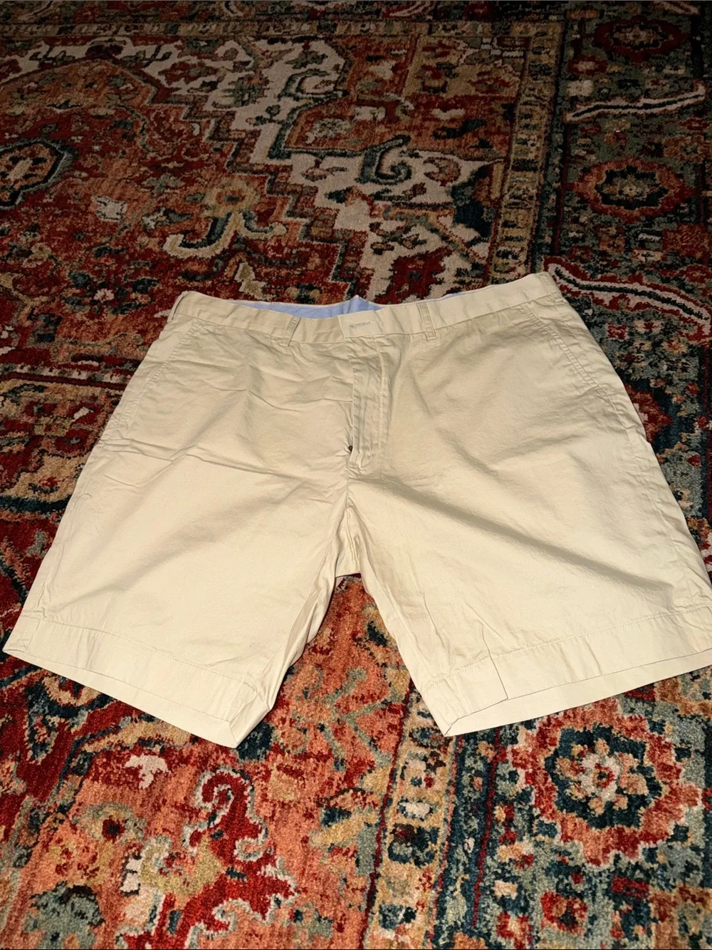 Polo by Ralph Lauren Light Cream Flat-Front Chino Shorts